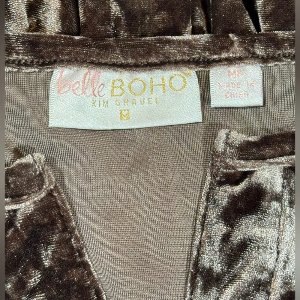 Belle Boho by Kim Gravel Crushed Velvet Tiered Maxi Dress in Espresso - Picture 4 of 9